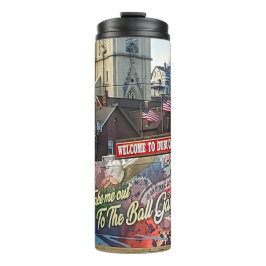 Willkommen in Dubuque, Iowa Zeichen mit amerikanis Thermosbecher