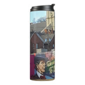 Willkommen in Dubuque, Iowa Zeichen mit amerikanis Thermosbecher (Nach links gedreht)