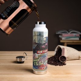 Willkommen in Dubuque, Iowa Zeichen mit amerikanis Trinkflasche