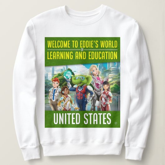 Willkommen in Eddies Welt des Lernens und der Bild Sweatshirt (Design vorne)