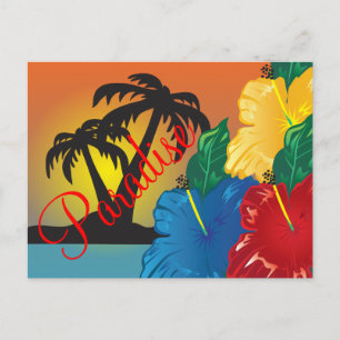 Willkommen in einem schönen tropischen Paradies Postkarte