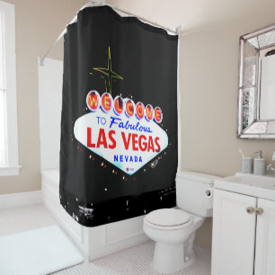 Willkommen in Fabuous Las Vegas Nevada Sin City Duschvorhang