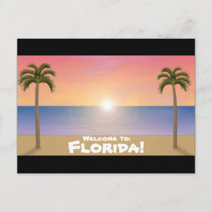 Willkommen in Florida: Beach Scene Postcard Postkarte