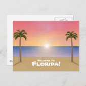 Willkommen in Florida: Beach Scene Postcard Postkarte (Vorne/Hinten)