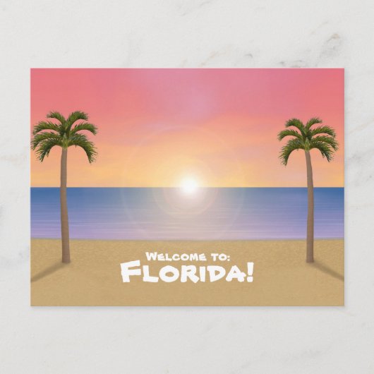 Willkommen in Florida: Beach Scene Postcard Postkarte (Vorderseite)