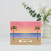 Willkommen in Florida: Beach Scene Postcard Postkarte (Stehend Vorderseite)