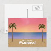 Willkommen in Florida: Beach Scene Postcard Postkarte (Vorne/Hinten)