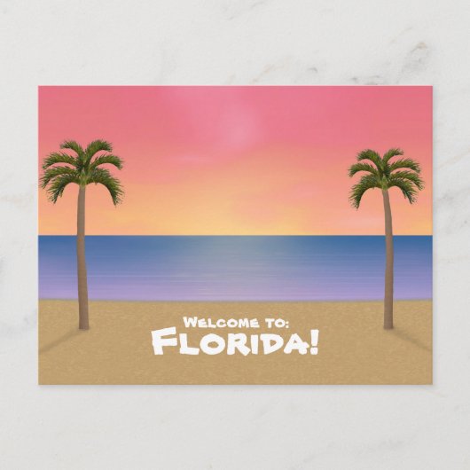 Willkommen in Florida: Beach Scene Postcard Postkarte (Vorderseite)