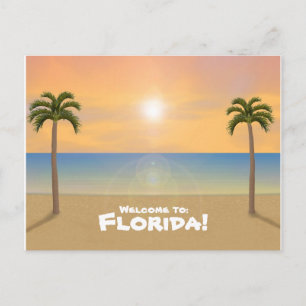 Willkommen in Florida: Beach Scene Postcard Postkarte