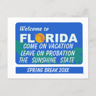 Willkommen in Florida Frühlingspause Postkarte