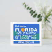 Willkommen in Florida Frühlingspause Postkarte (Stehend Vorderseite)
