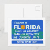 Willkommen in Florida Frühlingspause Postkarte (Vorne/Hinten)