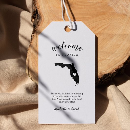 Willkommen in Florida | Kalligraphische Hochzeit Geschenkanhänger