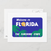 Willkommen in Florida - USA Road Sign Postkarte (Vorne/Hinten)