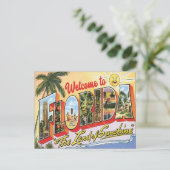 Willkommen in Florida Vintag mit Bildern Postkarte (Stehend Vorderseite)
