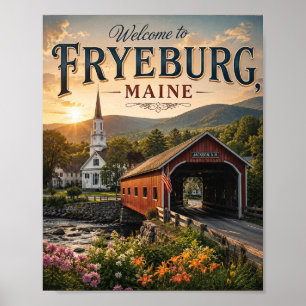 Willkommen in Fryeburg, Maine Vintage-Reiseposter Poster