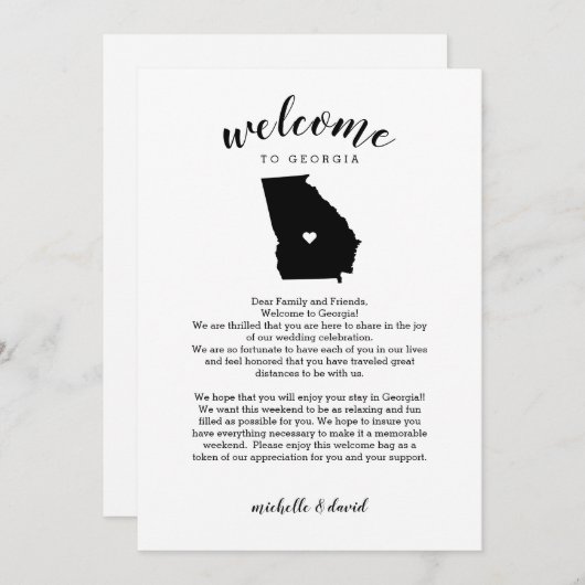 Willkommen in Georgien | Hochzeitsbrief und Reiser (Vorne/Hinten)