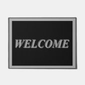 Willkommen in Grau und Schwarz Fußmatte (Vorderseite)