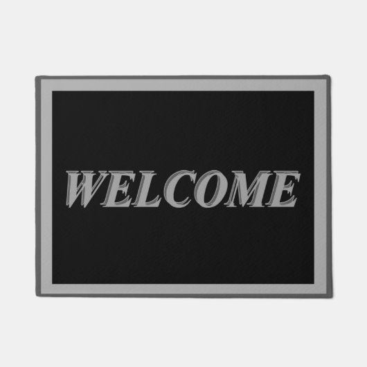 Willkommen in Grau und Schwarz Fußmatte (Vorderseite)
