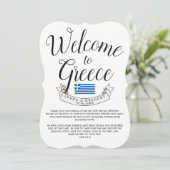 Willkommen in Griechenland | HOCHZEIT IN URLAUBSOR Einladung (Stehend Vorderseite)