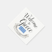 Willkommen in Griechenland | HOCHZEIT IN URLAUBSOR Serviette (Ecke)