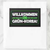 Willkommen in Gruen-Korea! Rechteckiger Aufkleber (Tasche)
