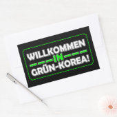 Willkommen in Gruen-Korea! Rechteckiger Aufkleber (Umschlag)