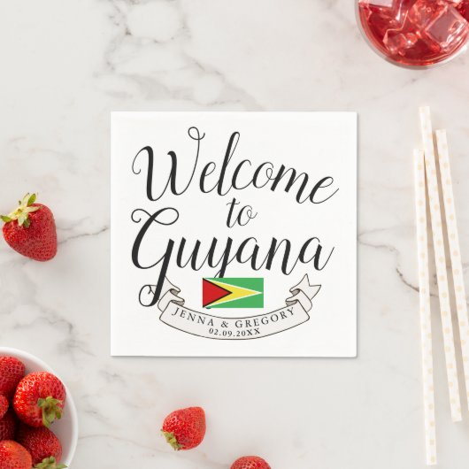 Willkommen in Guyana | HOCHZEIT IN URLAUBSORT Serviette (Beispiel)