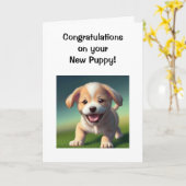 Willkommen in Ihrem neuen Welpen! Karte (Gelbe Blume)