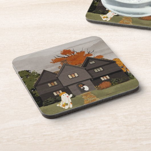 Willkommen in Ihrem Spuk Haus Getränkeuntersetzer (Linke Seite)