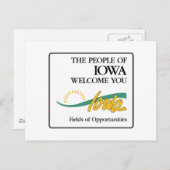 Willkommen in Iowa - USA Road Sign Postkarte (Vorne/Hinten)