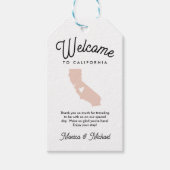 Willkommen in KALIFORNIEN Hochzeit jeder FARBE Geschenkanhänger (Vorderseite)