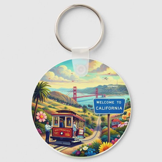 Willkommen in Kalifornien Schlüsselanhänger (Vorderseite)