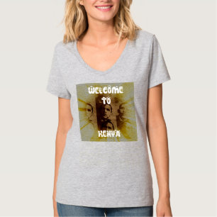 Willkommen in Kenia Hakuna Matata V-Ausschnitt T-S T-Shirt