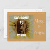 Willkommen in Kenia: Machen Sie es Kenyan Postkarte (Vorne/Hinten)