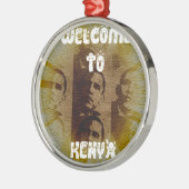 Willkommen in Kenia mit Obama Collage Ornament Aus Metall (Links)