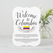 Willkommen in Kolumbien | HOCHZEIT IN URLAUBSORT Einladung (Stehend Vorderseite)