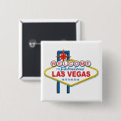 Willkommen in Las-Vegas Button (Vorne & Hinten)