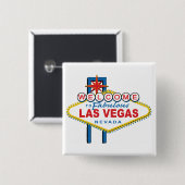 Willkommen in Las-Vegas Button (Vorne & Hinten)
