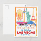Willkommen in Las Vegas City Postkarte (Vorne/Hinten)