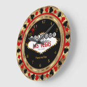 Willkommen in Las Vegas! Große Wanduhr (Winkel)