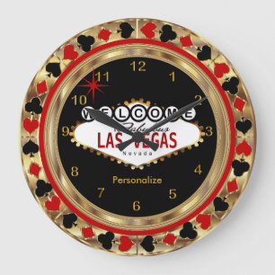 Willkommen in Las Vegas! Große Wanduhr