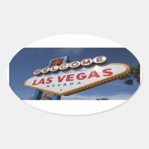 Willkommen in Las Vegas Ovaler Aufkleber