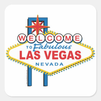 Willkommen in Las-Vegas Quadratischer Aufkleber