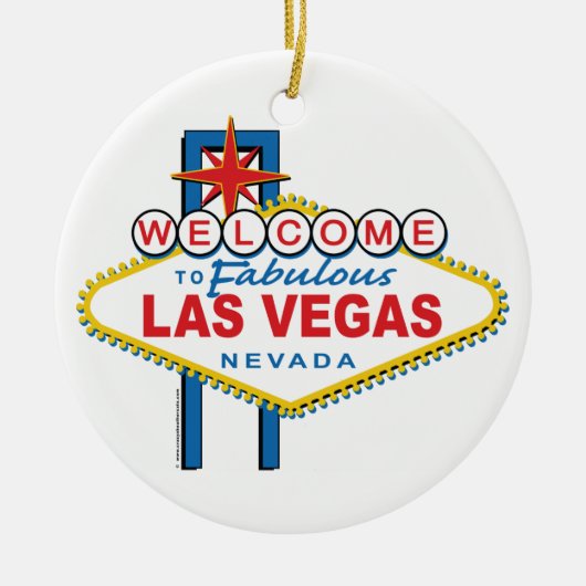 Willkommen in Las-Vegas Retro Keramikornament (Vorne)