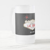 Willkommen in Las Vegas - Rot und Gold Mattglas Bierglas (Vorderseite Links)