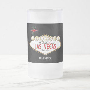 Willkommen in Las Vegas - Rot und Gold Mattglas Bierglas