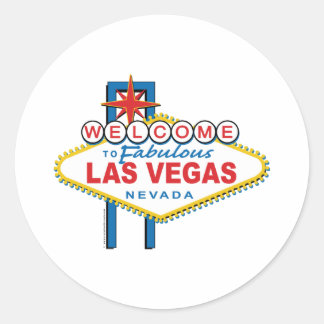 Willkommen in Las-Vegas Runder Aufkleber