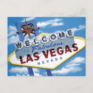 Willkommen in Las Vegas Schild Retro Neon Schild P Postkarte