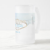Willkommen in Las Vegas - Sky Baby Blue Mattglas Bierglas (VorderseiteRechts)